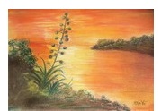 Tramonto sul mare pastello 30x40